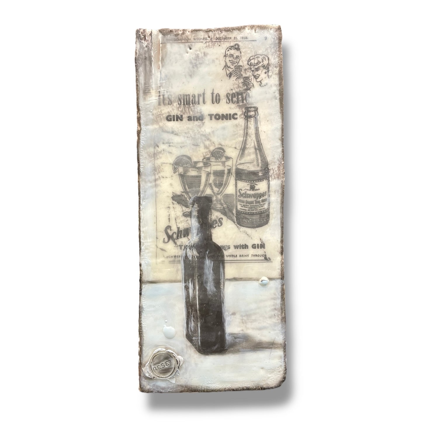 Vintage Gin Bottle Blue